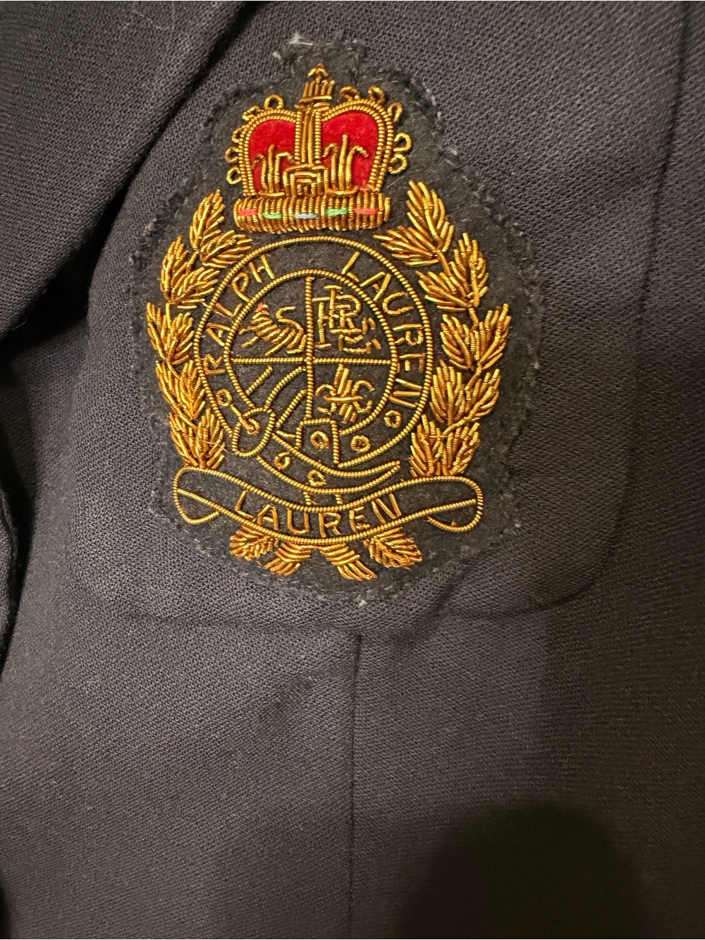 Ralph Lauren Navy Blazer with Gold Crest - Picture 3 of 9